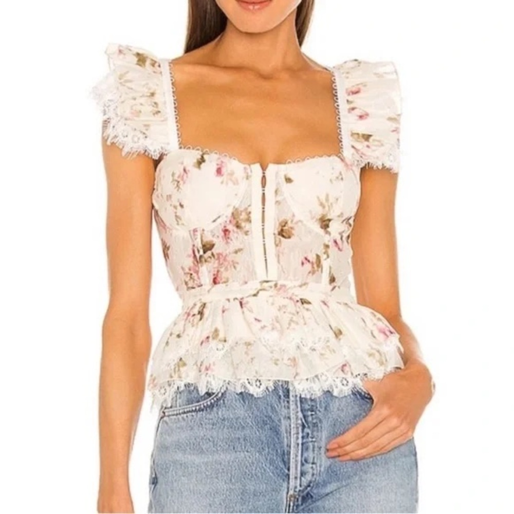 V. Chapman Women’s Top Delphina Floral Bustier NWOT Size 8